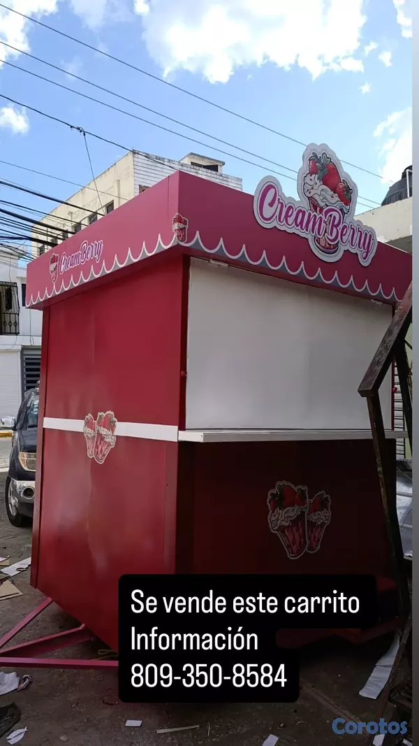 negocios en venta - Carrito de fresas con crema 
