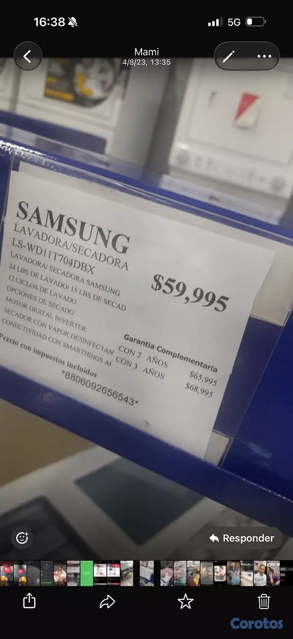 aires acondicionados y abanicos - Se vende lavadora Samsung eléctrica  2