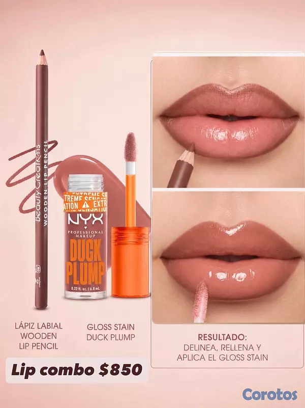 salud y belleza - lip combos incluye lapiz delineador de labios y labial 2