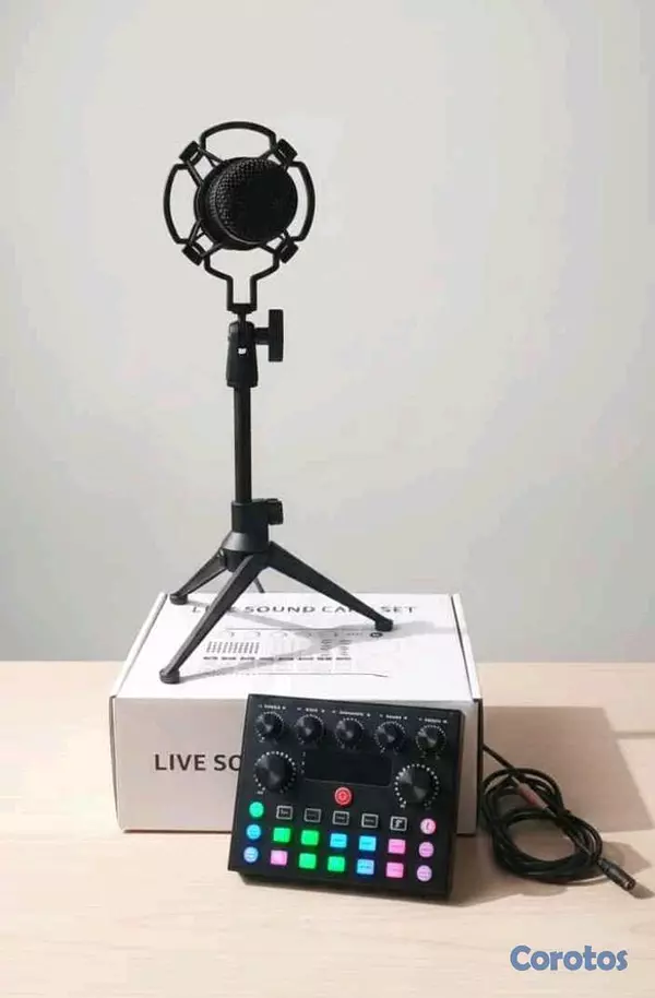 camaras y audio - 🎤​MICROFONO CONDENSADOR + TARJETA DE SONIDO V8S PROFESIONAL +  AUDIFONO🎧,🎤 3