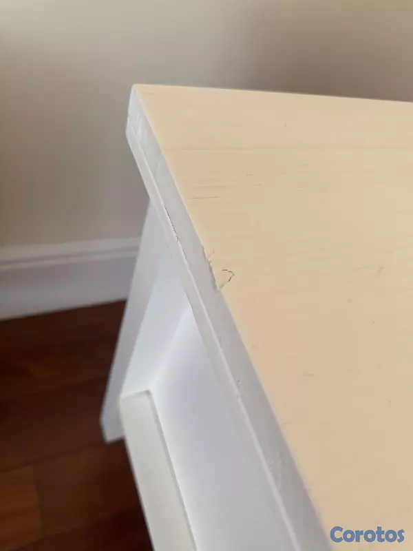 muebles y colchones - Mesa de Noche de Madera Blanca Ilumel 7