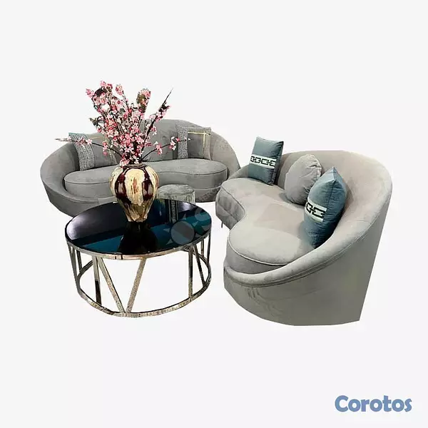 muebles y colchones - Juego de Sala Supreme Gris