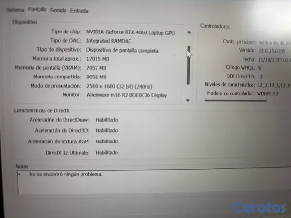 computadoras y laptops - Alienware M16 R2 intel ultra 7 155H rtx 4060 1tb 16gb ram ddr5 2