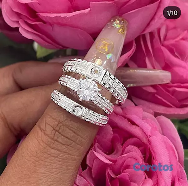 joyas, relojes y accesorios - Trios matrimoniales plata 925 1