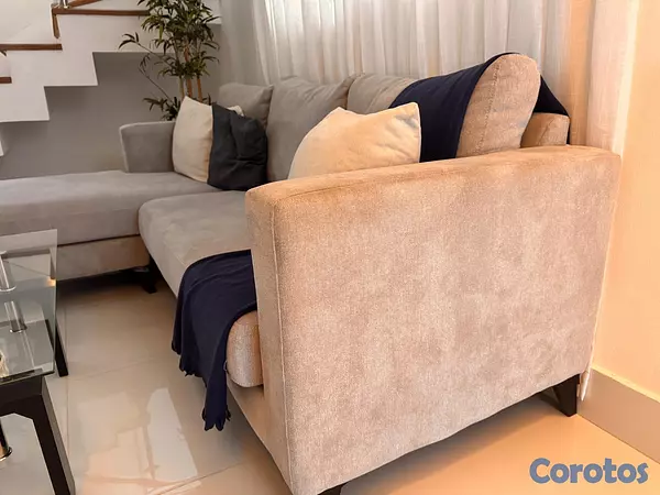 muebles y colchones - mueble L color gris grande y cómodo  6