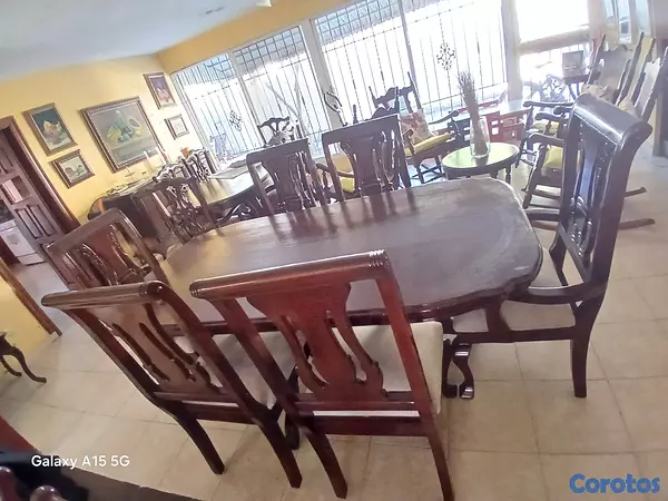 muebles y colchones - Hermoso Juego de  Comedor Caoba de 6 sillas 8