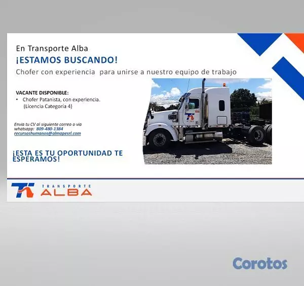 empleos disponibles - Chofer Patana  1