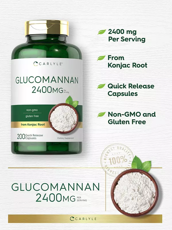 Salud y Equipamiento Médico - Glucomanano 2400mg 200 Capsulas Carlyle 4