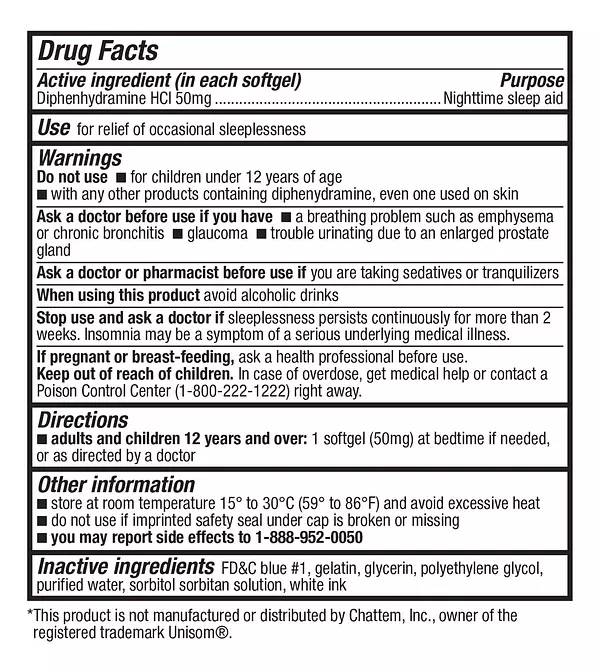 Salud y Equipamiento Médico - Ayuda Para Dormir, Difenhidramina, Hcl 50mg 250cap Healtha2z 4