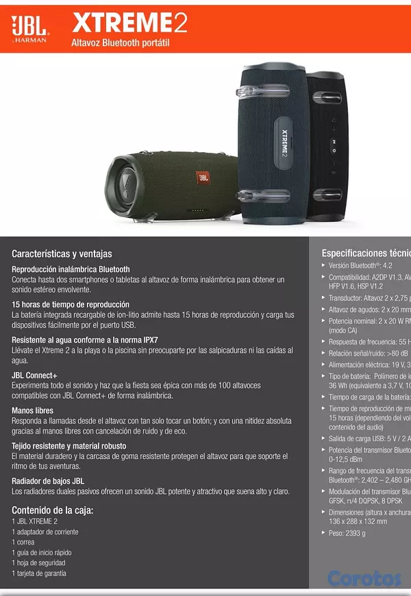 camaras y audio - Altavoz JBL extreme 2 7