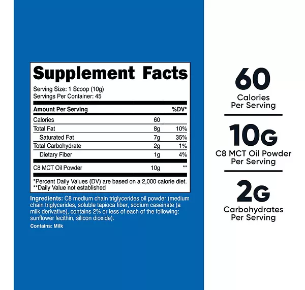 Salud y Equipamiento Médico - C8 Aceite Mct En Polvo 1lb (16oz) - Nutricost 2