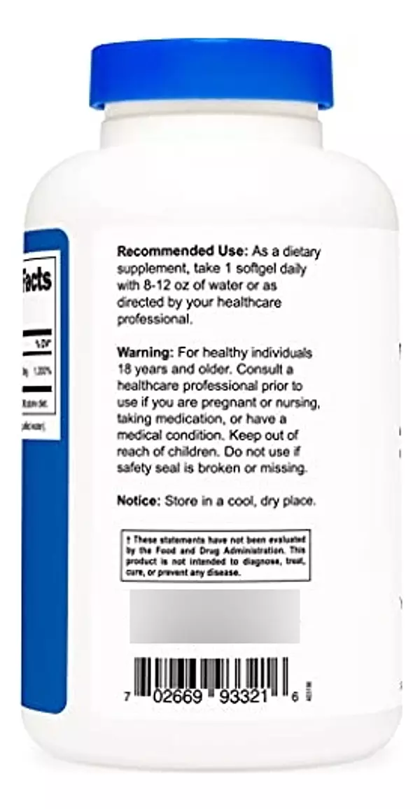 Salud y Equipamiento Médico - Vitamina E 400ui 240cap Nutricost 4