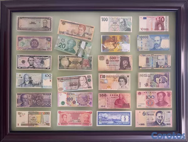 hobby y coleccion - Cuadro Billetes Diversos Paises 4