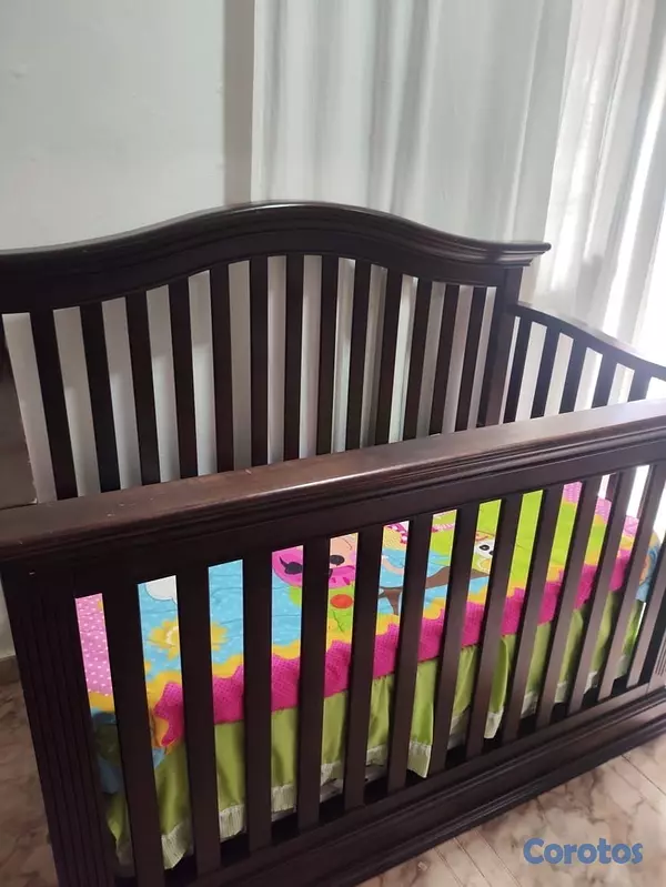 muebles - Cuna para niños de 0 hasta 7 años madera caoba precio negociable  4