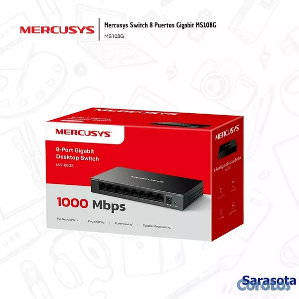 accesorios para electronica - Mercusys Switch 8 Puertos MS108G 4