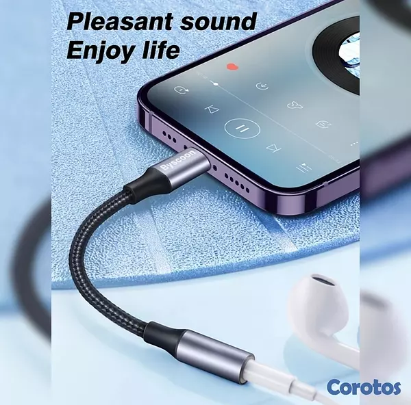accesorios para electronica - Adaptador auxiliar de audio para iPhone y iPad 5