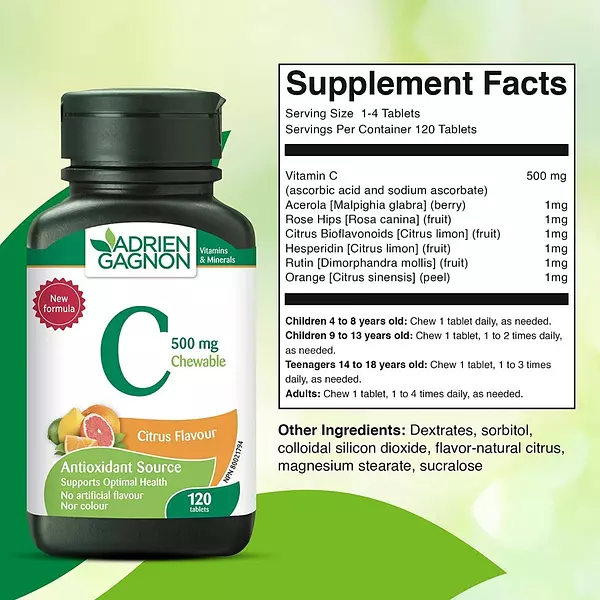 Salud y Equipamiento Médico - Vitamina C 120tab Adrien Gagnon 2
