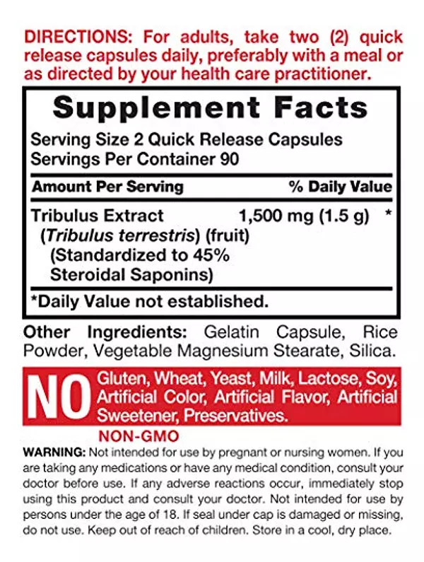 Salud y Equipamiento Médico - Tribulus Terrestris Para Hombres 1500 Mg 180cap Horbaach 2