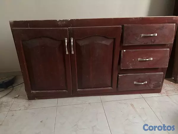 herramientas, jardines y exterior - Lavamanos con tope y mueble en caoba  7