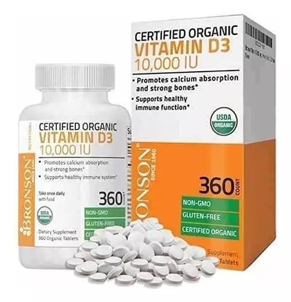 Salud y Equipamiento Médico - Vitamina D3 10,000 Iu Organico Non-gmo Bronson 360 Tabletas 2