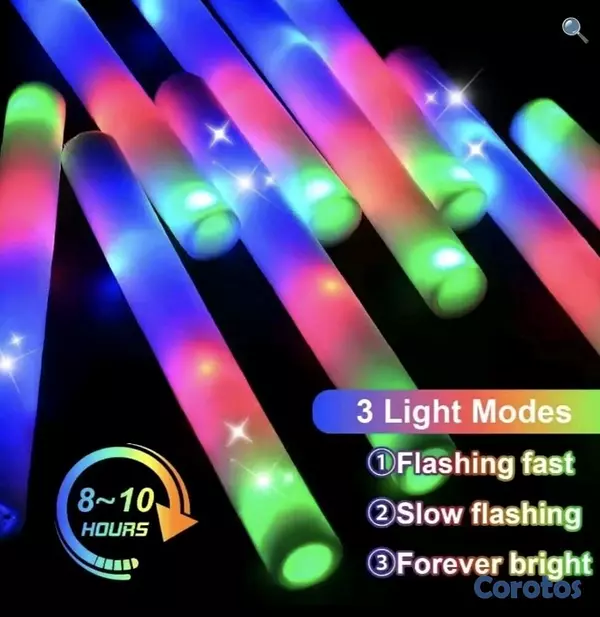 hobby y coleccion - palo espuma led fiesta hora loca 3