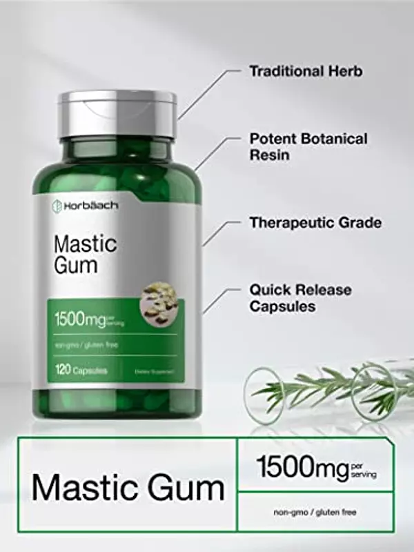 Salud y Equipamiento Médico - Mastic Gum 1500mg 100cap Horbaach 3