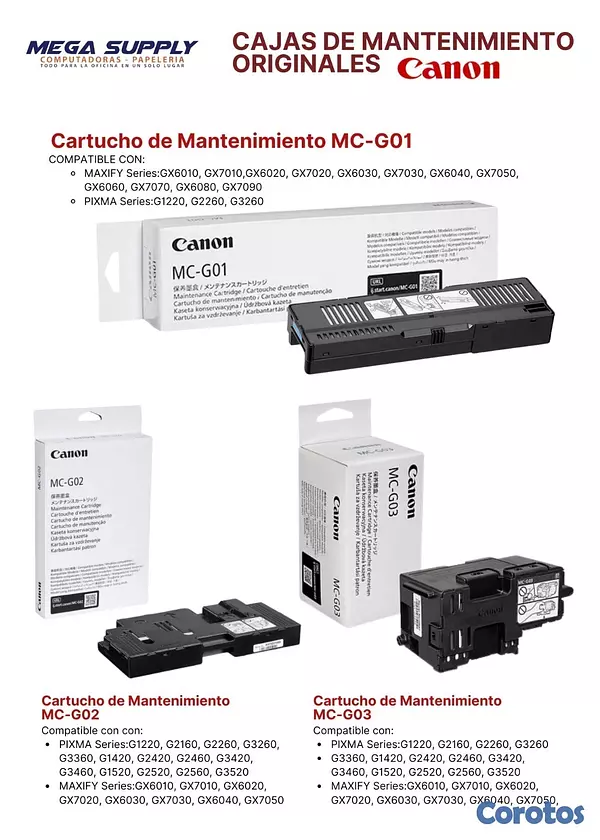 impresoras y scanners - CAJAS DE MANTENIMIENTO CANON (CARTUCHO DE MANTENIM