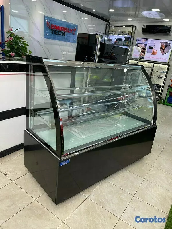 equipos profesionales - Vitrina exhibidora fria mostrador nevera refrigerador para postre alimento frios 6