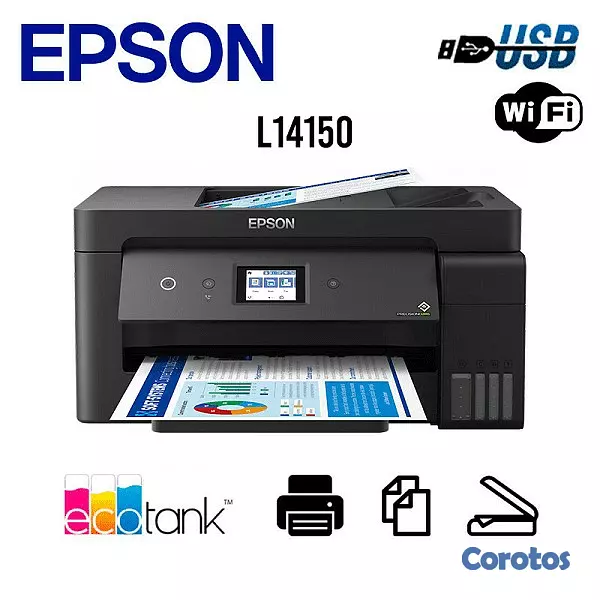 computadoras y laptops - MULTIFUNCION EPSON IMPRESION  13x19 PULGADAS  L14150 BOTELLA DE TINTA DE FABRICA 3