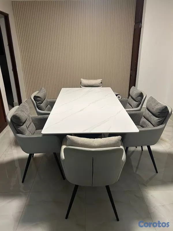 muebles y colchones - Comedor moderno de 6 sillas 4