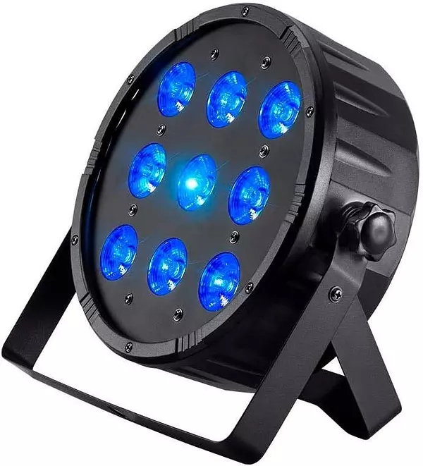 accesorios para electronica - Luz de escenario plana de 10 W x 9 LED (RGBW), color negro 4