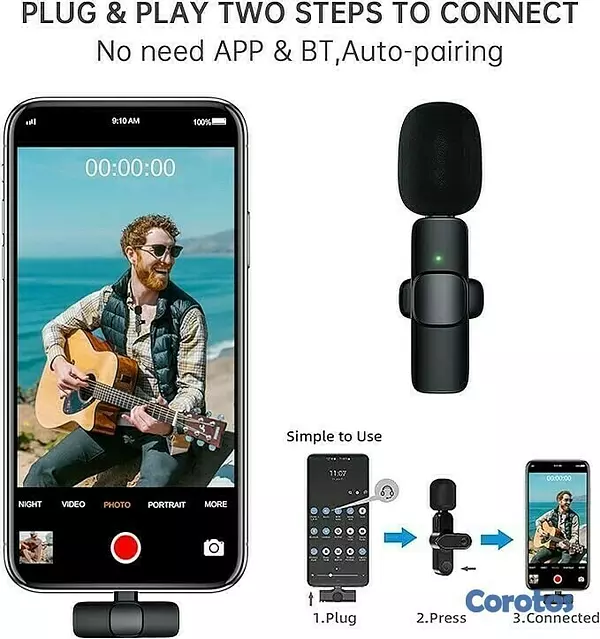 accesorios para electronica - Microfono inalambrico para iPhone y tipo c ideal para entrevista 3