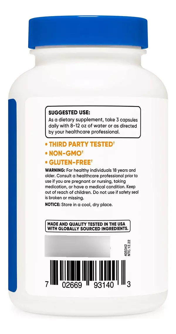 Salud y Equipamiento Médico - Nutricost Curcumina De Curcuma 95% Curcuminoides 500 Mg 120 5