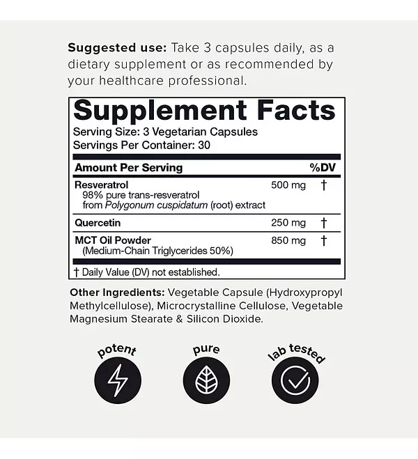 Salud y Equipamiento Médico - Resveratrol 500mg 90caps Toniiq 2