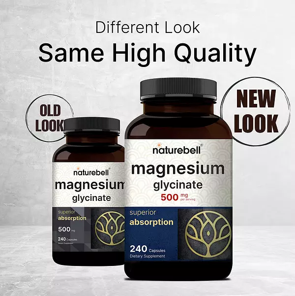 Salud y Equipamiento Médico - Glicinato De Magnesio 500 Mg 100% Quelado Naturebell 480 Cap 2