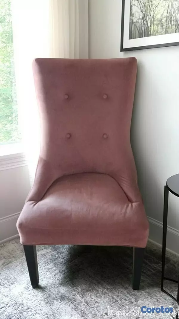 muebles y colchones - Silla Accent Velvet Rosa - Impecable 4