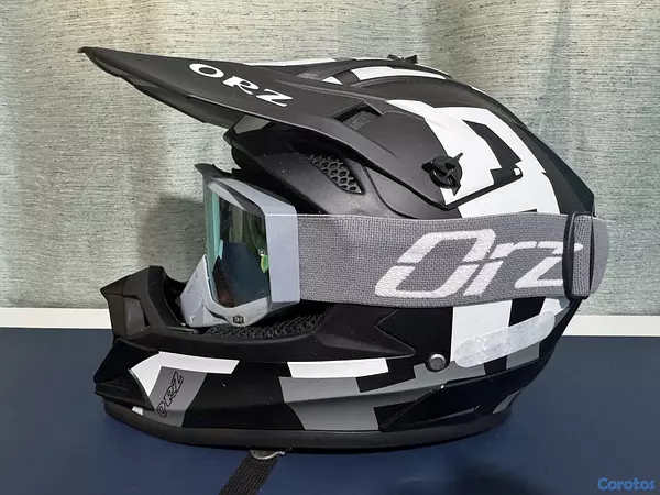 accesorios para vehiculos - 🔥 Casco ORZ de Motocross + Visor Nuevo | Excelente Estado 3