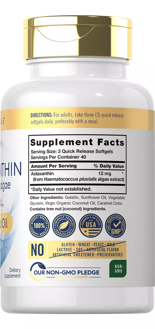 Salud y Equipamiento Médico - Astaxantina 12mg | 120 Capsulas Blandas Carlyle 2