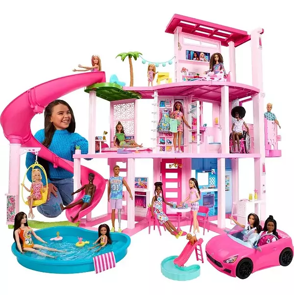 juguetes - Casa De Muñecas Barbie Dreamhouse Pool Party Con Tobogán 6