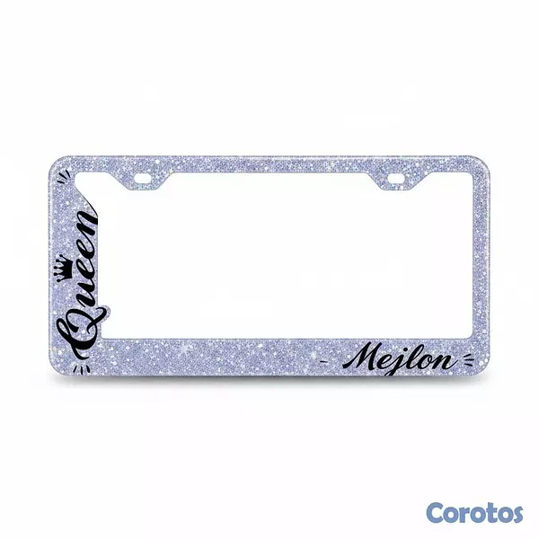 accesorios para vehiculos - Porta Placa "Queen" Brillante para Mujer