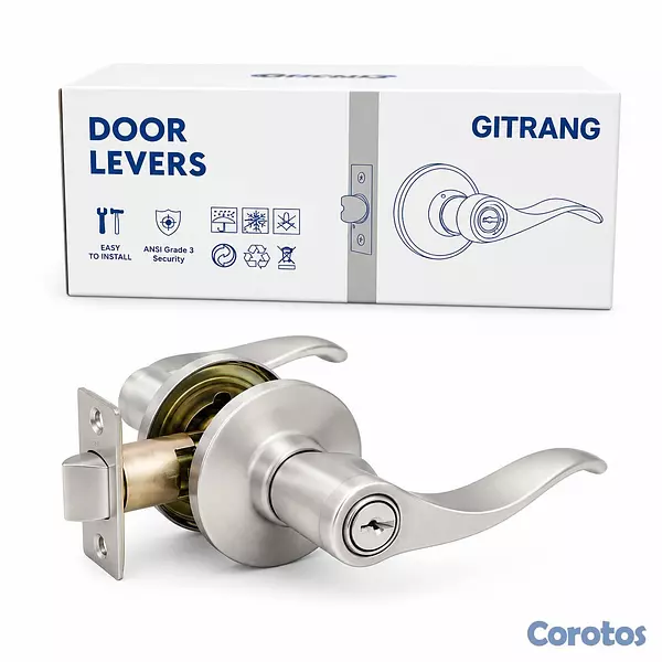 decoración y accesorios - Manija de Puerta Gitrang con Seguro Tipo Lever