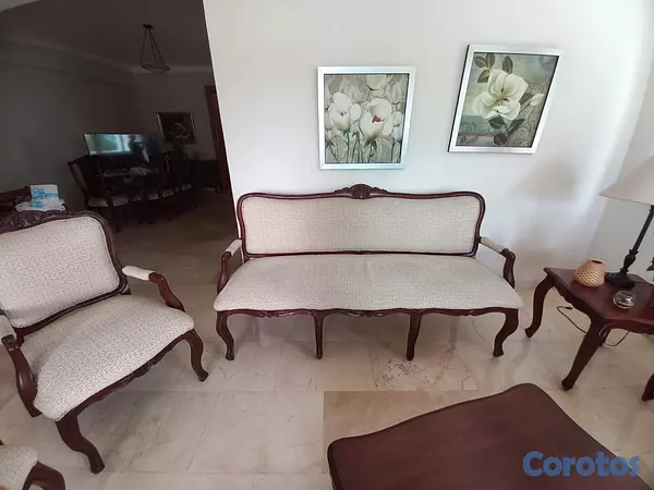 muebles y colchones - Juego de Sala en Caoba Luis XV 5