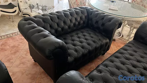 muebles y colchones - Juego de sofá en piel genuina  3