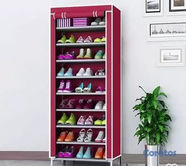 decoración y accesorios - ZAPATERA DE TELA Y METAL  2