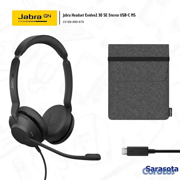 accesorios para electronica - Jabra Headset Evolve2 30 SE Stereo USB-C MS 23189-