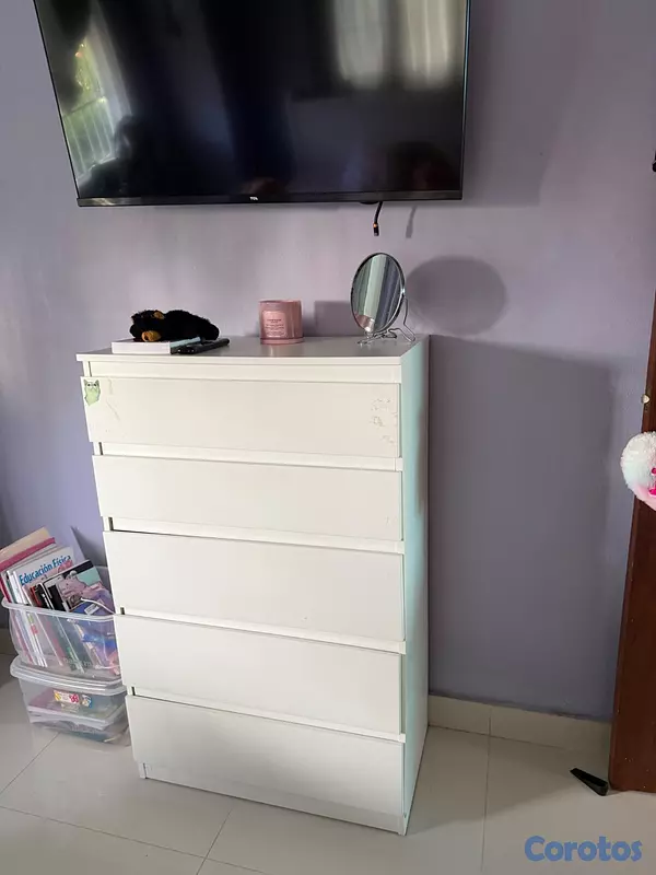 muebles y colchones - Cama Full y Gavetero blanco 7