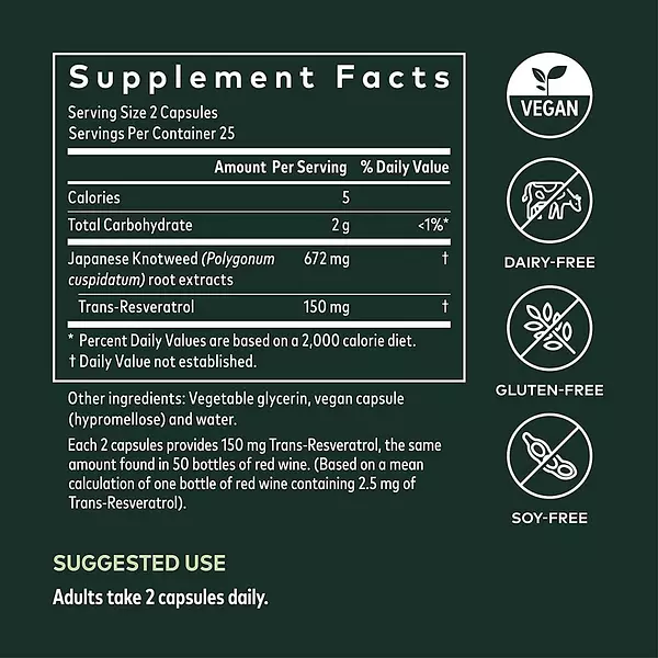 Salud y Equipamiento Médico - Resveratrol 150 Caps Gaia Herbs 2