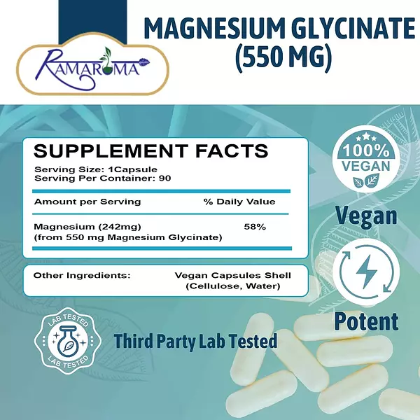 Salud y Equipamiento Médico - Glicinato De Magnesio 180 Caps 2