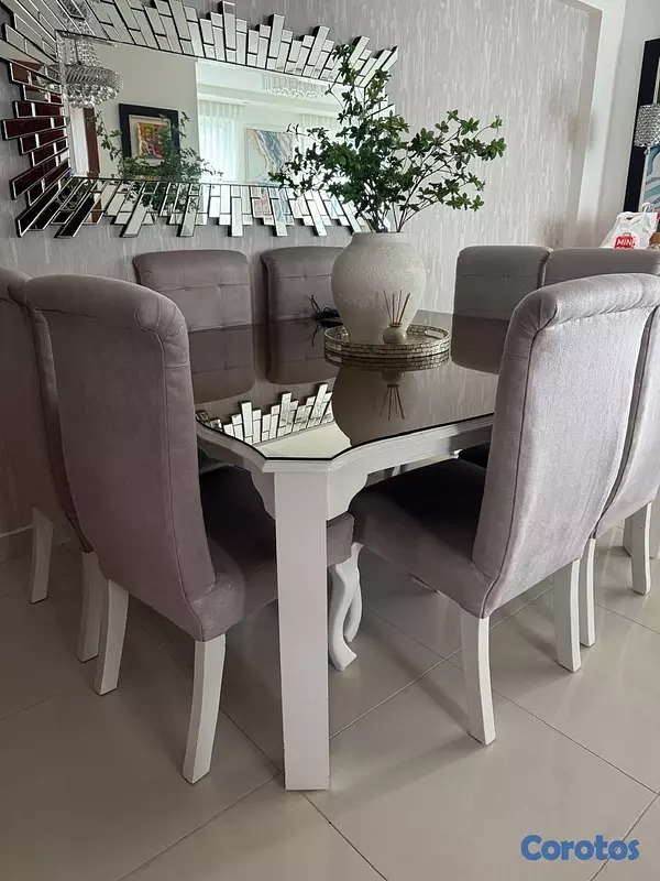 muebles y colchones - Mesa para comedor 8 sillas. 6