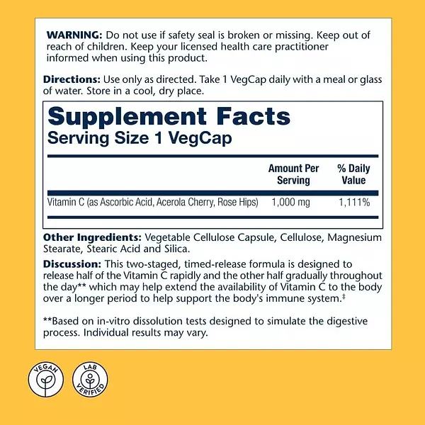 Salud y Equipamiento Médico - Vitamina C 1000mg Solaray 2